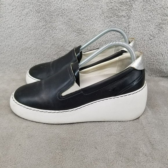 Fly London Shoes - Fly London Shoes Womens Size EU39 US 8 Black Leather Platform Wedge Sneaker